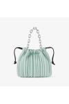 Charles Keith Pleated Covered Shoulder Bucket Bag Mint Green